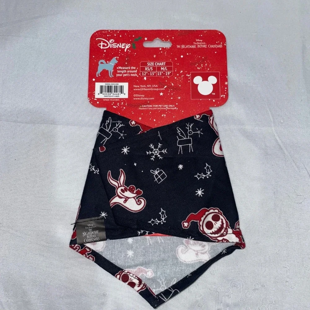 Disney Nightmare Before Christmas Jack Skellington Pet Bandana Holiday XS/S New